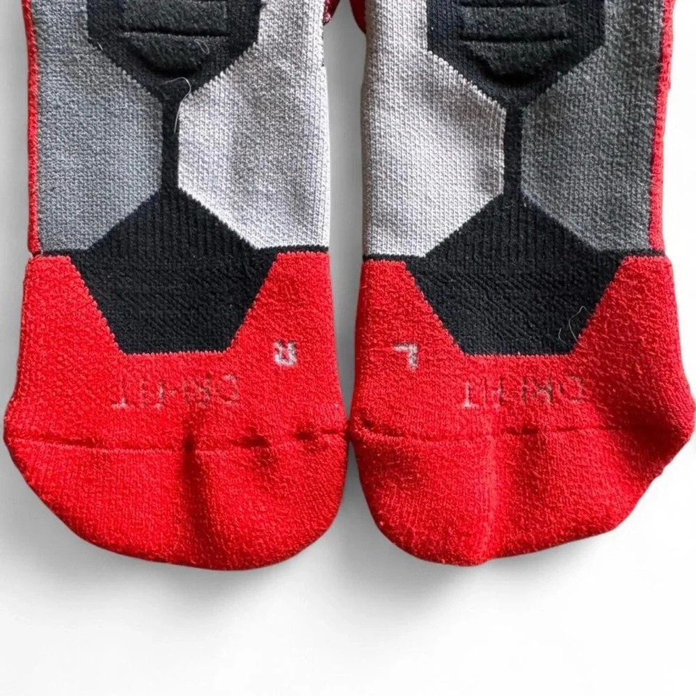 Nike Youth Hyperelite Basketball Crew Socks Red Black Size Medium
